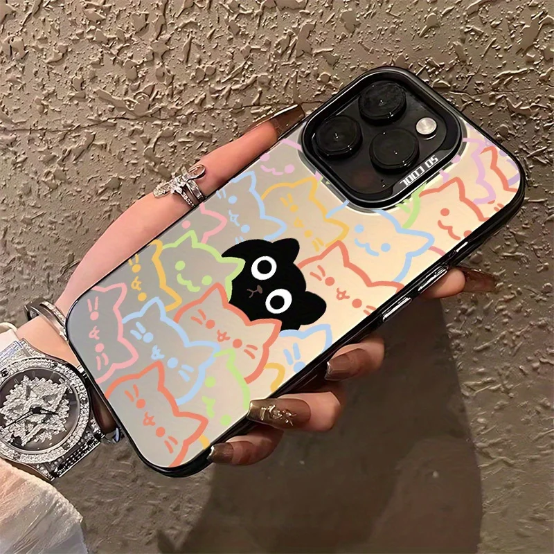 

Line art cat phone case for iPhone 17 16 15 14 13 12 11 Pro/ Max/Plus shock-proof rear cover anti-fingerprint
