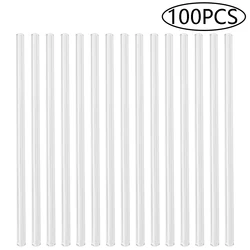 100Pcs Reusable Drinking Straw High Borosilicate Glass Straw Eco Friendly Straight Straw for Smoothies Cocktails Bar Accessories