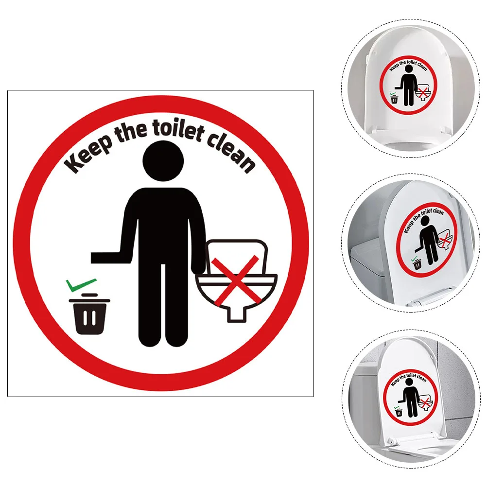 

Pvc Toilet Seat Cover Stickers Removable Adhesive Decal Bathroom Decorative Flush Reminder Stickers Home Wall Decor
