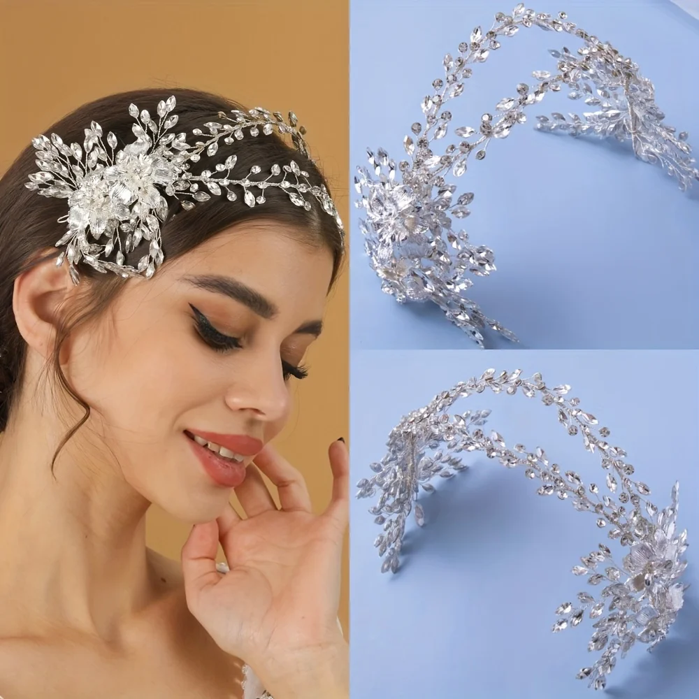 Strass cristal bandeau diadème pour femmes fête mariage bandeau bandeau mariée mariage cheveux accessoires bijoux bandeau