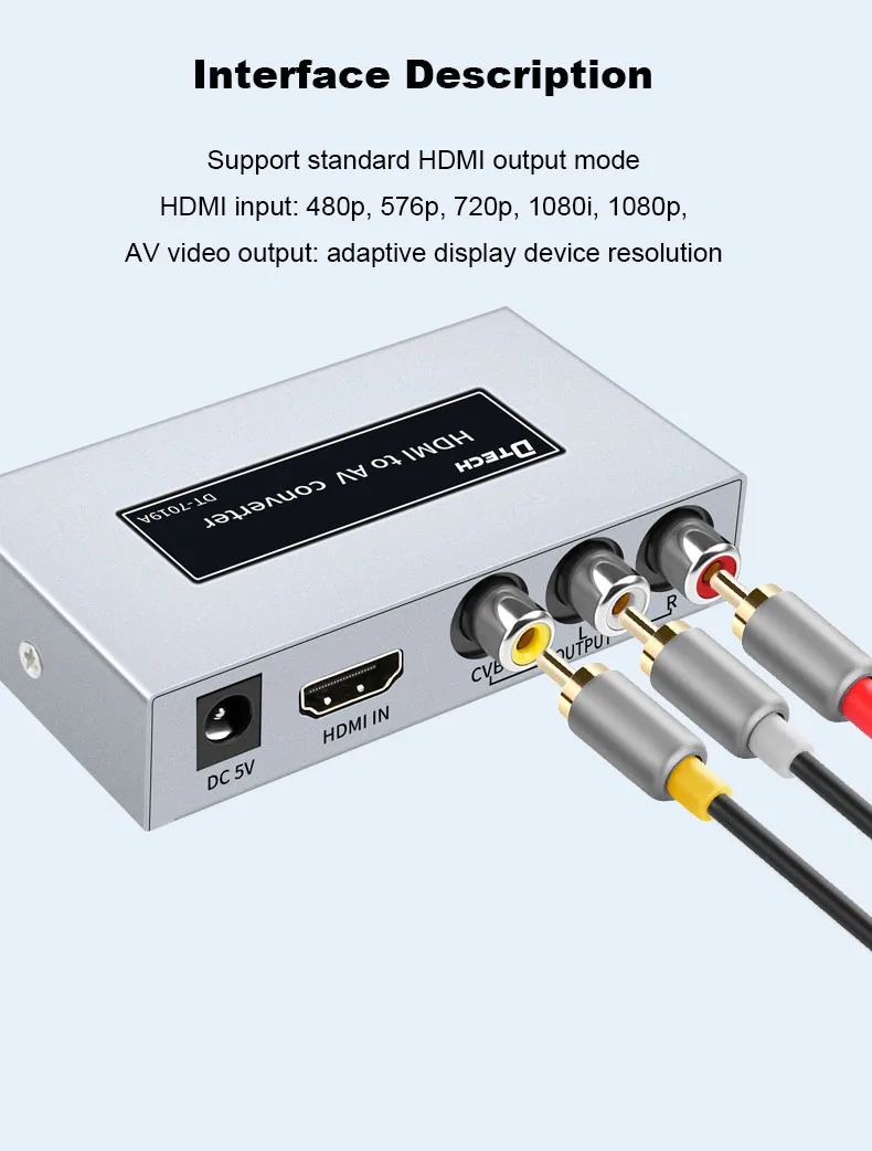 

3 шт. DTECH Metal Shell HD аудио и видеосигнал Hdmi в конвертер авто
