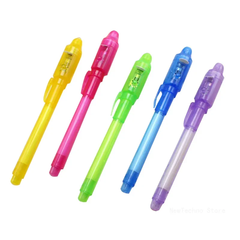 Luminous Light Pen Magic Purple 2 In 1 UV Black Light Combo Drawing Invisible Ink Pen Learning Education Toys For Child