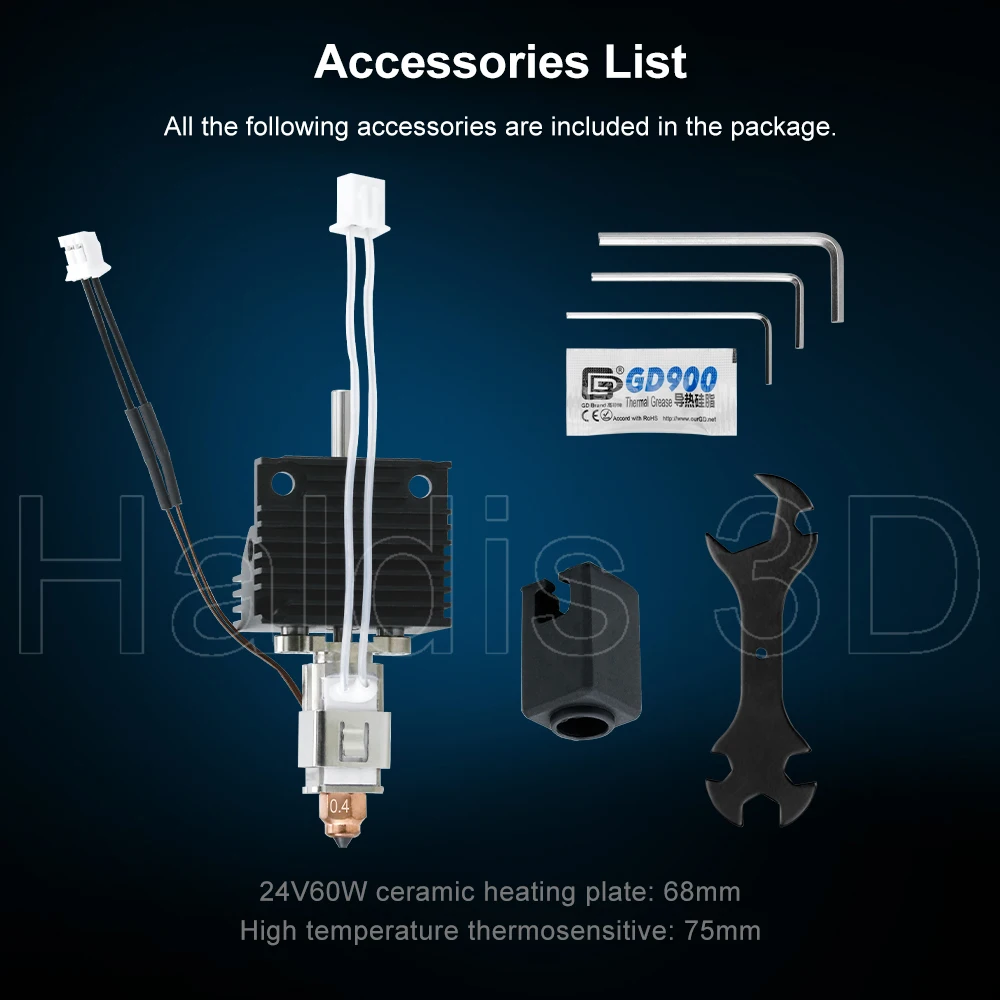 Upgrades Hotend Kit für Creality K1 K1C K1 Max Quick Swap Düsen Keramik Heizblock Thermistor Hot End Kit 3D Drucker Teil – Detail 1
