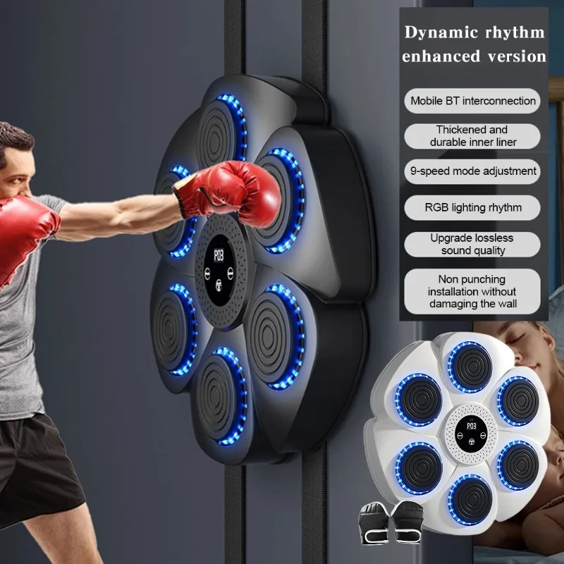 Machine de boxe musicale intelligente pour enfants et adultes, Sport, Fitness, entraîneur de boxe, exercice d'entraînement de réponse, cible murale de boxe