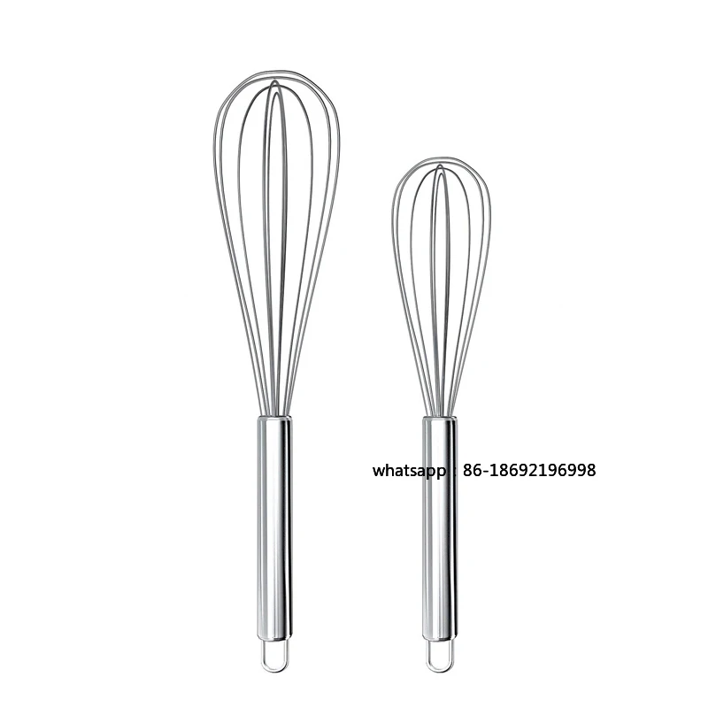 

LMETJMA 8" 10" 12" Egg Whisk Stainless Steel Whisk Kitchen Wire Balloon Whisk Milk Beater Mixing Mixer Tools KC0231
