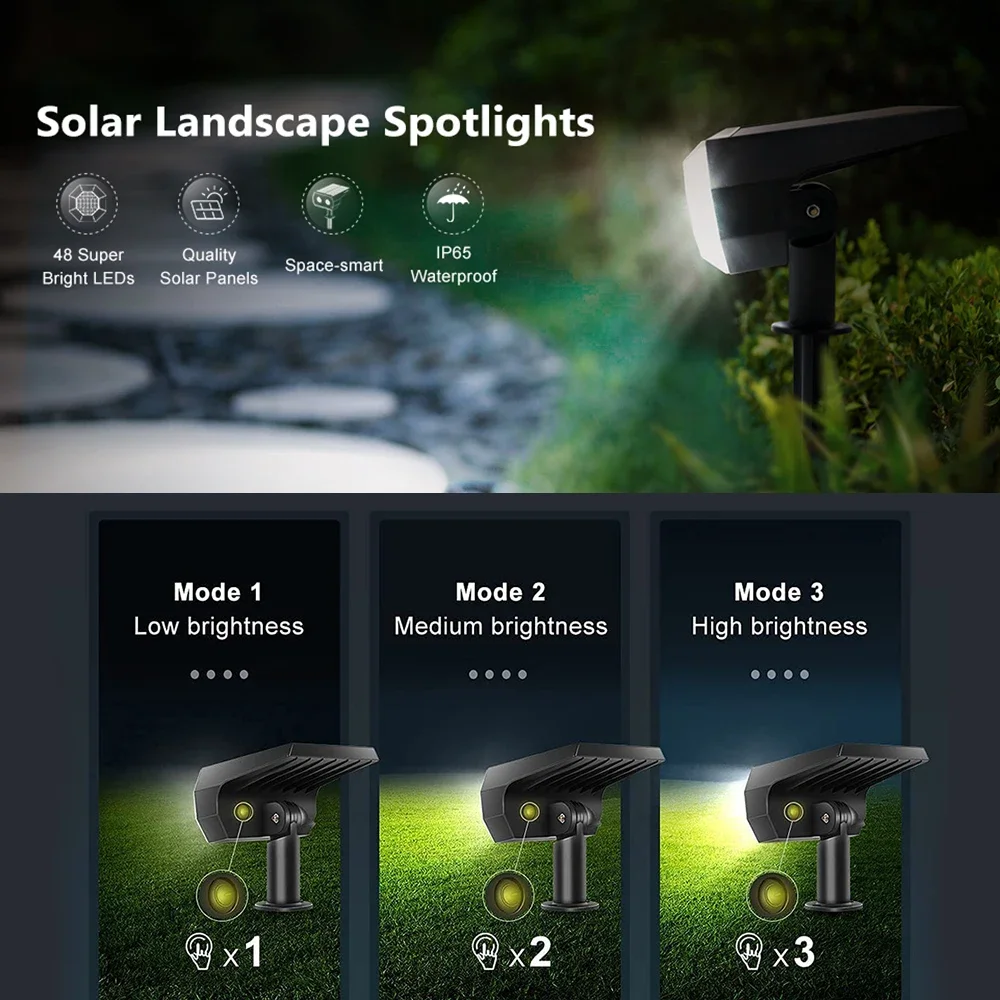 48 LED Solar licht im Freien Solar panel Lampe Landschaft Scheinwerfer wasserdichte Straße LED-Leuchten für Garten Hof Terrasse Dekoration