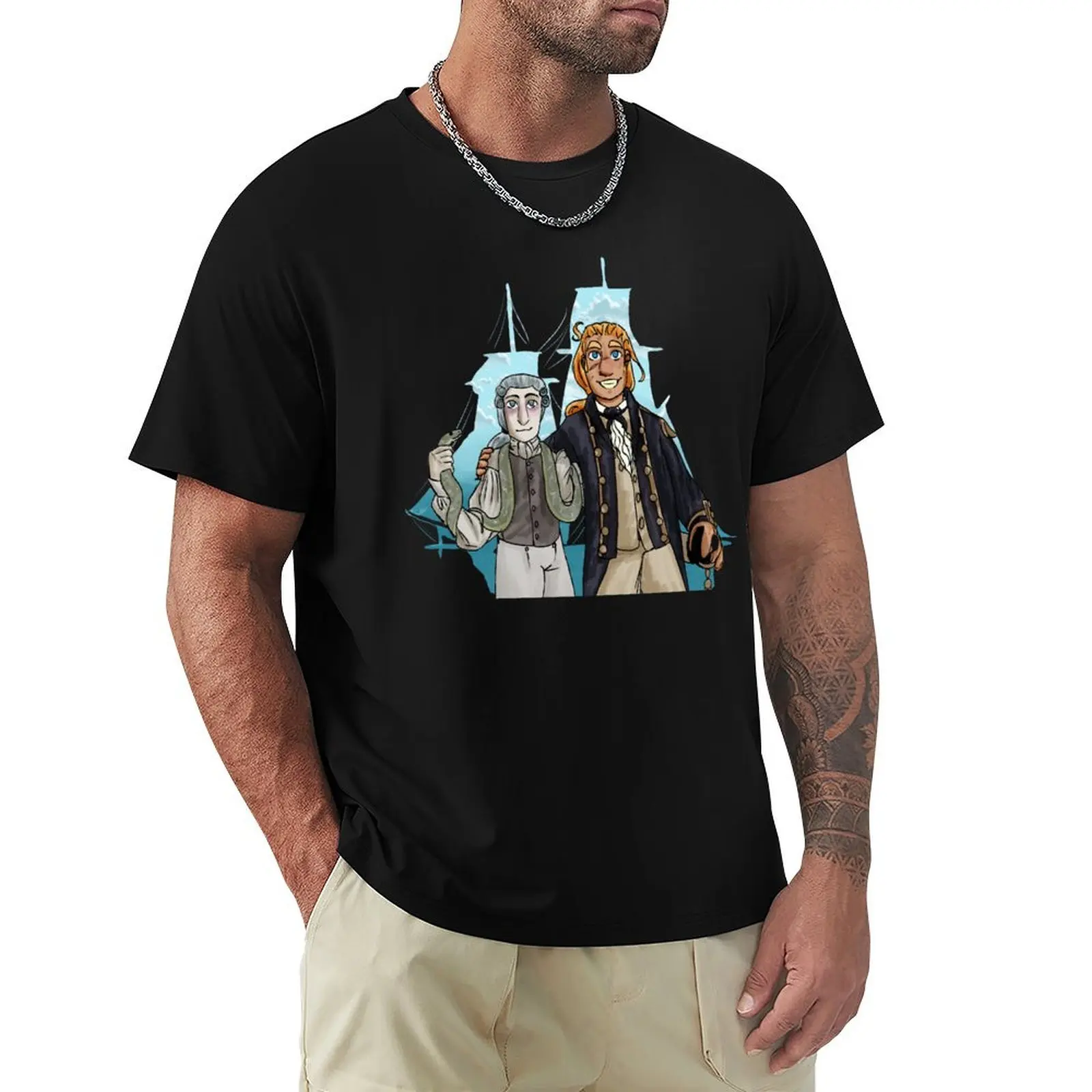 Camiseta Captain Jack Aubrey y Stephen Maturin, camiseta informal urbana de corte holgado