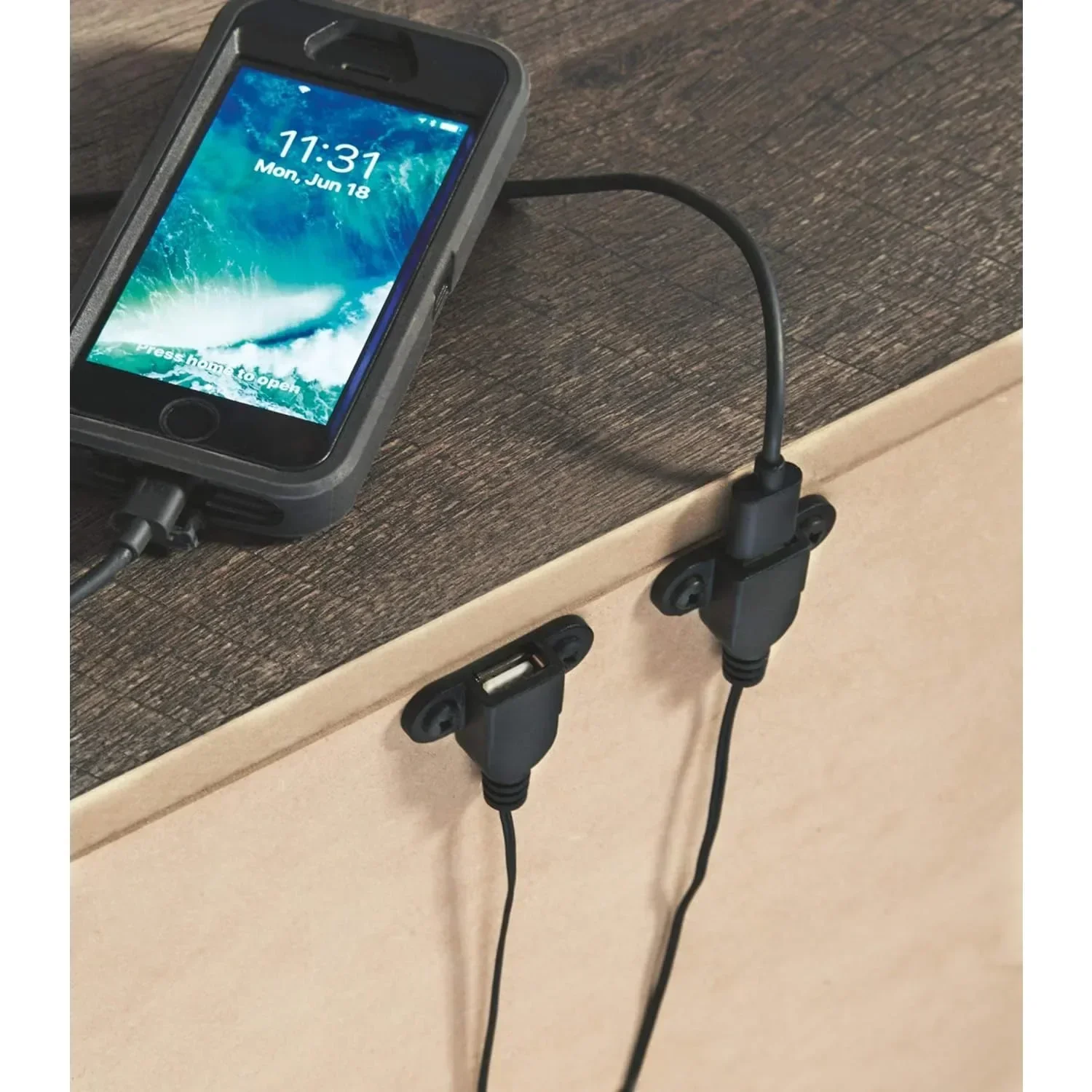 Wynnlow-Table de nuit rustique 2 MELTwo, gris patiné