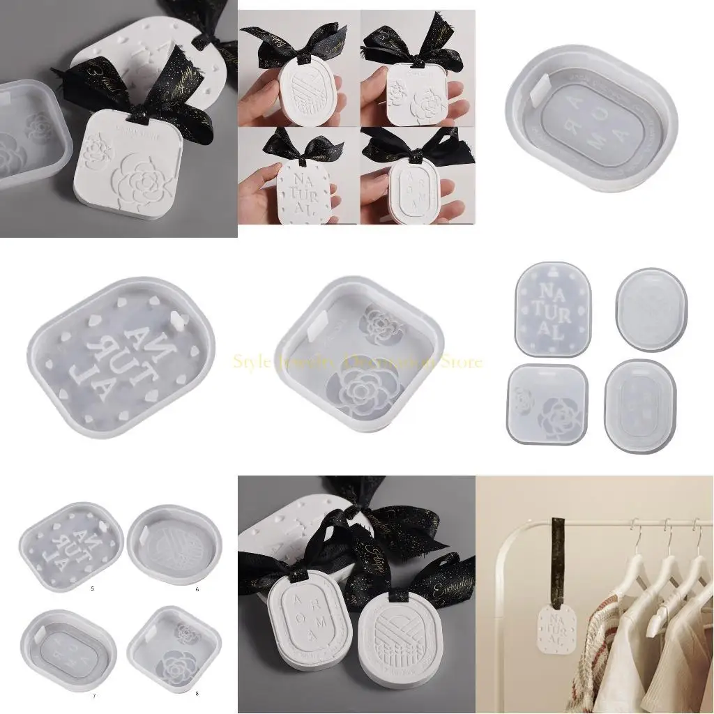 

D46E Camellia Plaster Hanging Plate Silicone Mold Wardrobe Car Fragrances Epxoy Resin Mould DIY Casting Tool