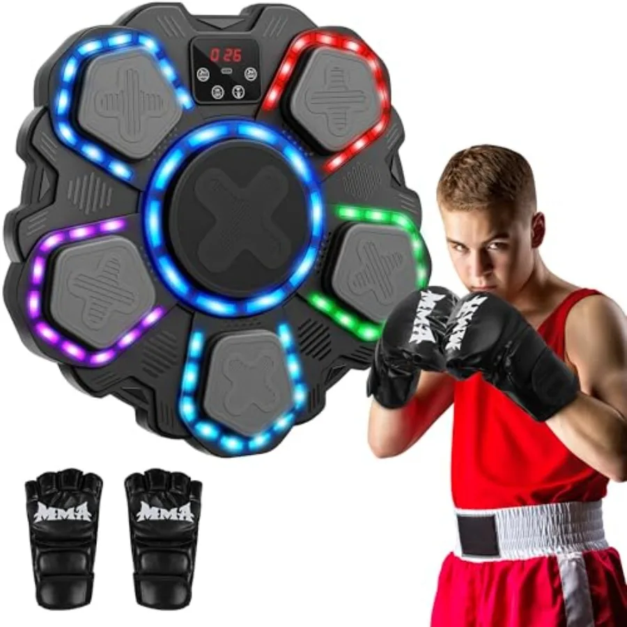 

Wall Mounted Bluetooth Smart Punching Target for and Adults Music Boxing Machine Sport Toy with Training Pad and Glove Interact