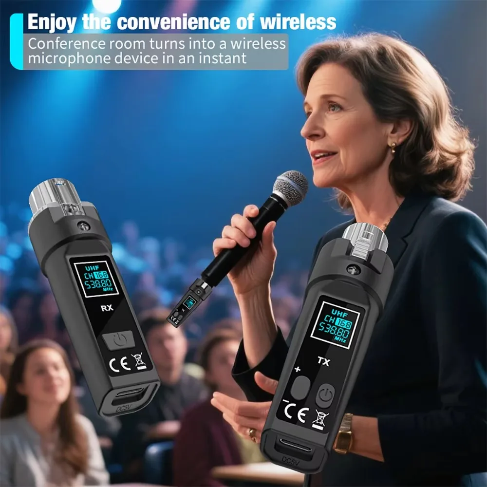 2.4g Xlr Adapter System Dgnog Wireless Microphone Transmitter Receiver System for Dynamic Mic Audio Mixer Pa System Guitar