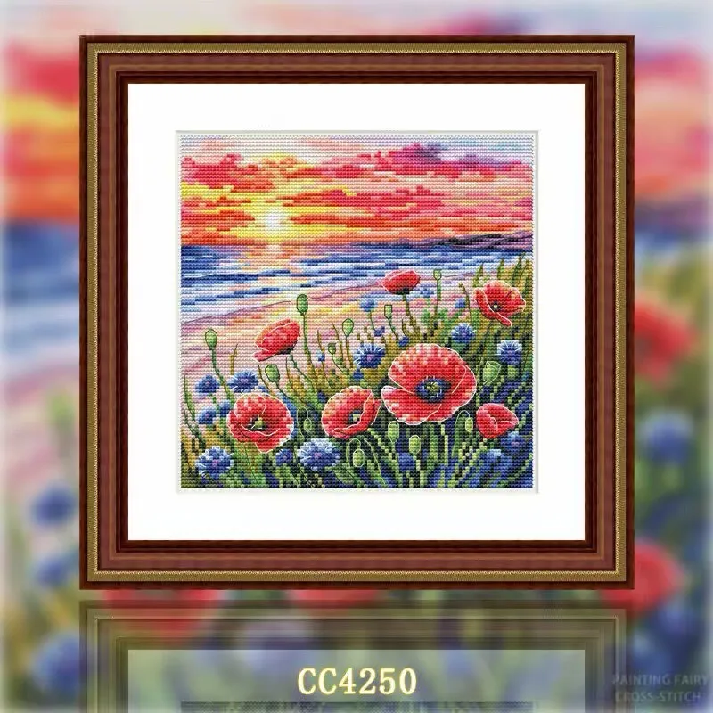 

CC4250- Sunset 14CT 16CT 18CT Stamped Canvas Cross Stitch DIY Set Needlework Embroidery