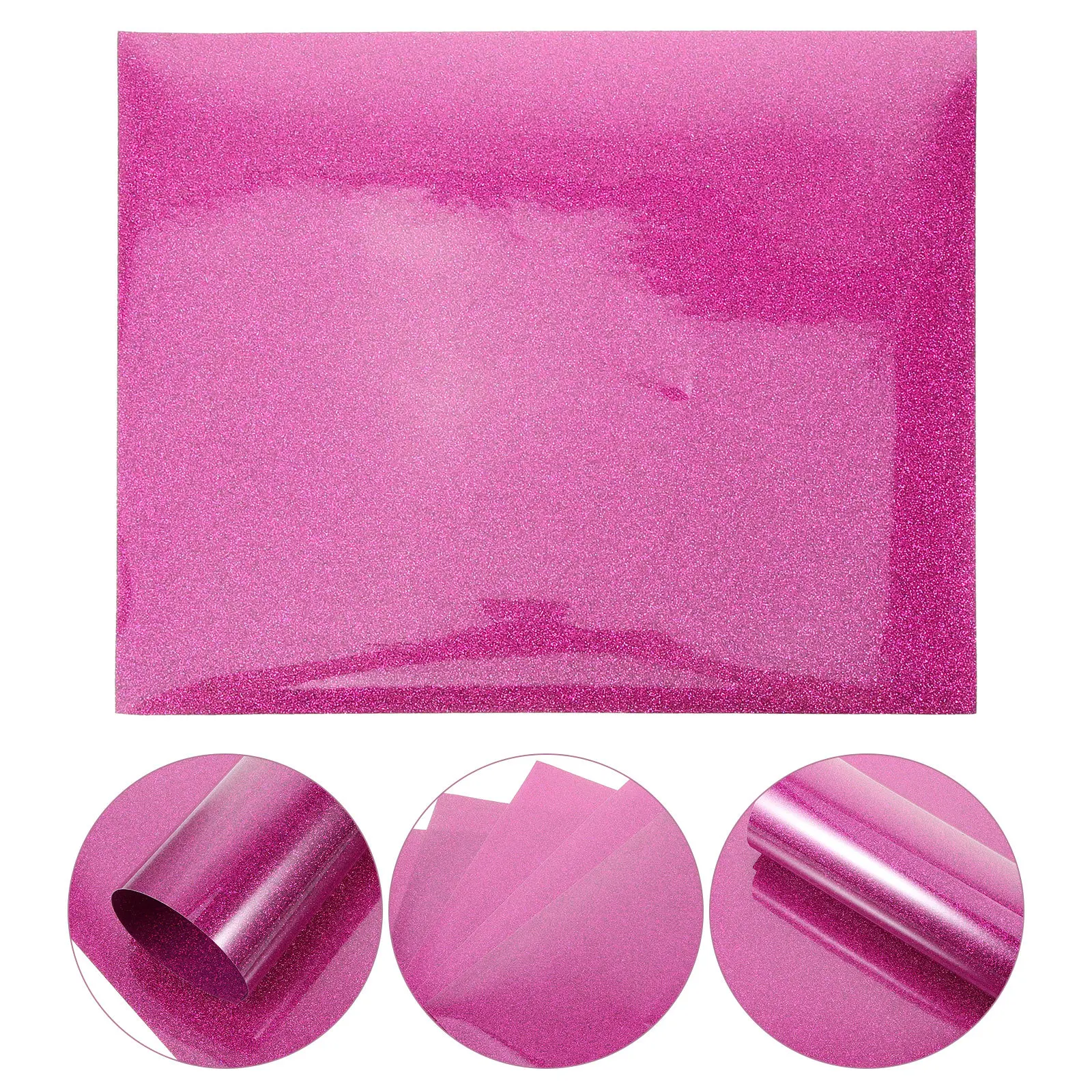 

5Pcs DIY Heat Transfer Film for Clothing Bags T-Shirts Easy Cut Glitter Vinyl Craft Supply Iron on Decorative Engraving Film