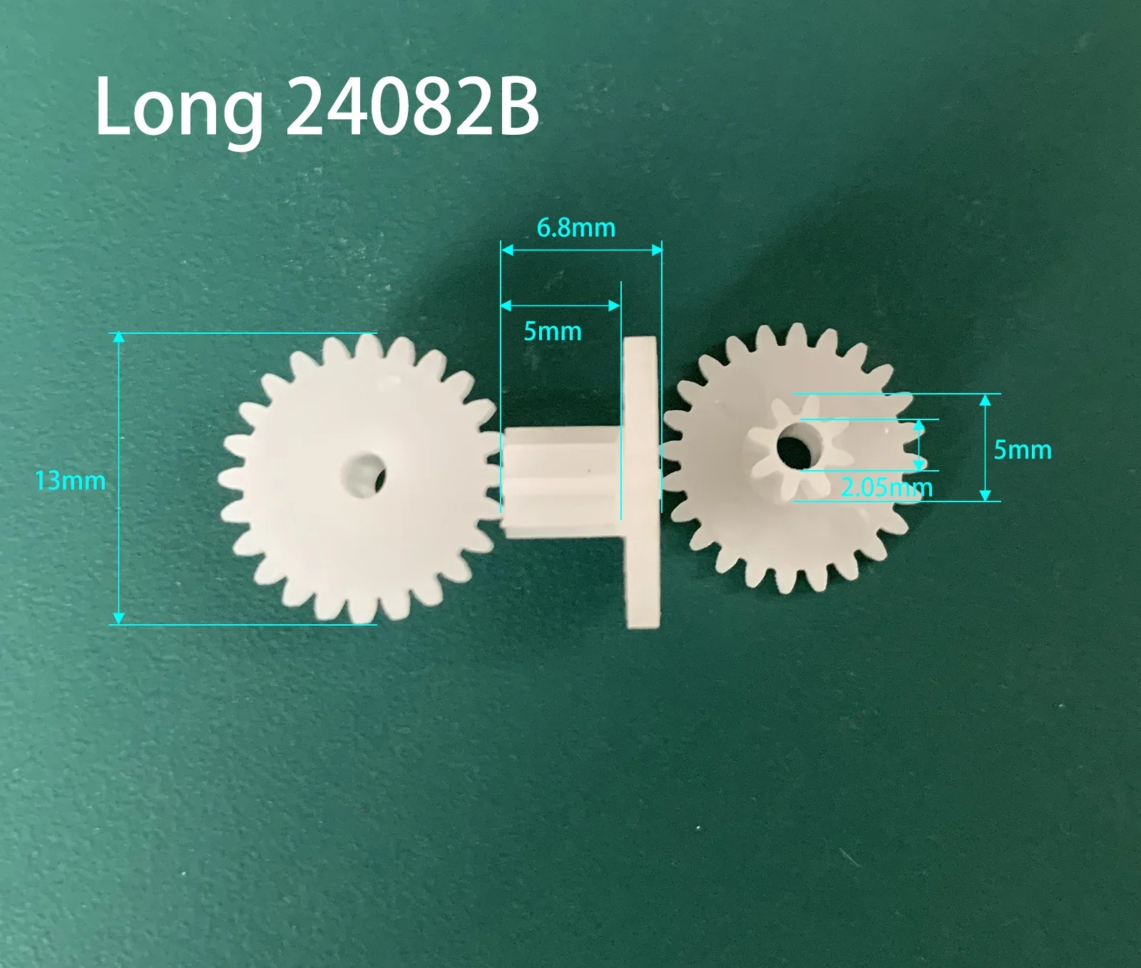 Long 24082B 0.5M Gear 13mm Diameter 24 Teeth 8 Teeth POM Plastic Pinion Toy Parts Wheels 10pcs/lot