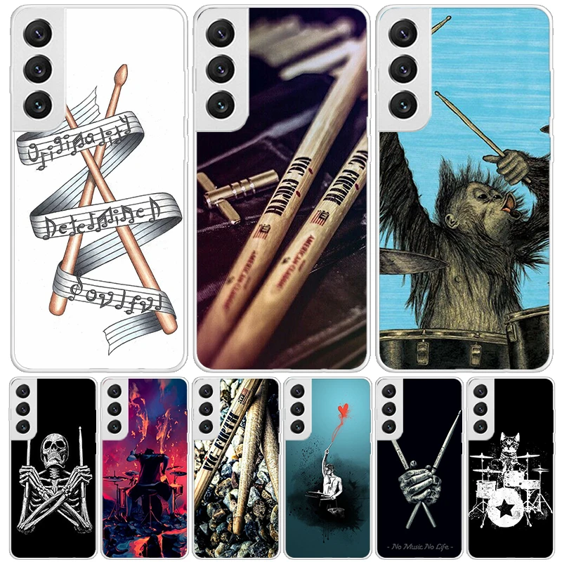 Musical Instrument Drum Rock For Samsung Galaxy S24 S23 S21 S22 Ultra S10 Plus S20 FE Phone Case S10E S8 S9 + Housing Shell Coqu