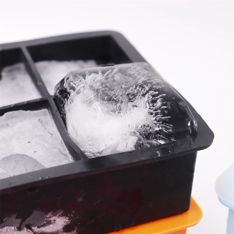 4/6/8Grids Big Ice Tray Mold Ice Maker Food Grade Silicone Ice Cube Mold Square Mold Diy Bar Pub Wine Ice Cube Maker