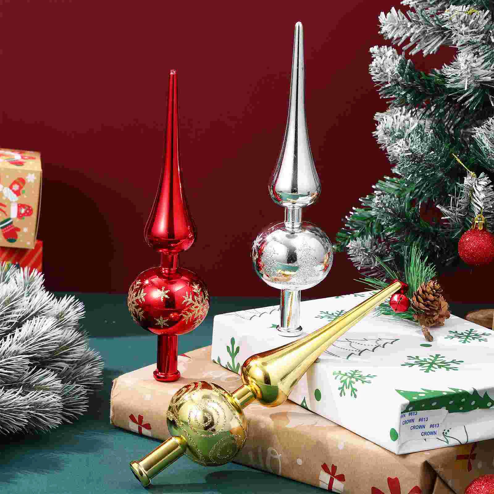 3 uds decoraciones calabaza árbol estrella superior Navidad oro adornos de Natividad Toppers