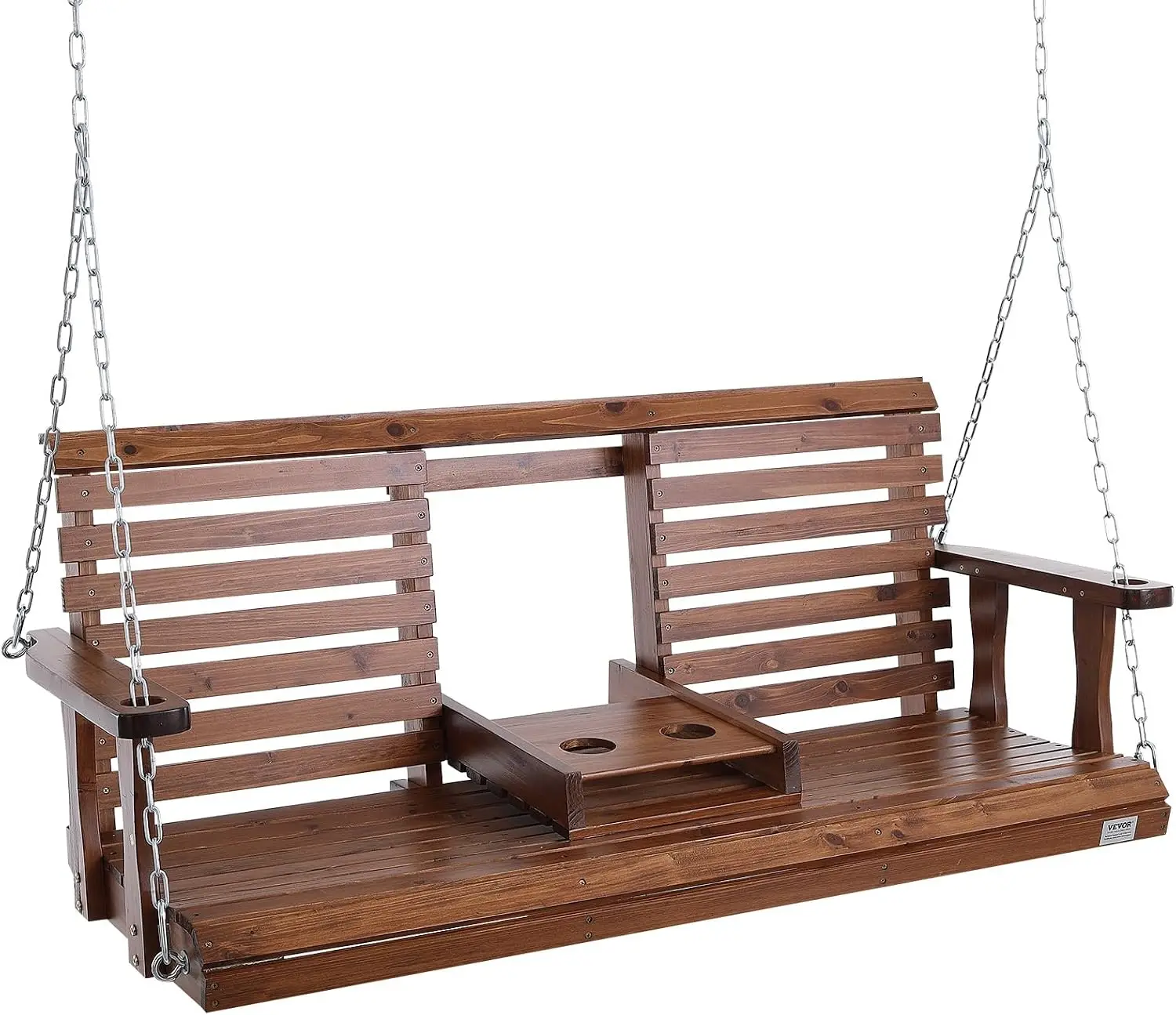 Wooden Porch Swing 5 ft, Patio Bench Swing for Courtyard & Garden, Upgraded 880 lbs Strong Load Capacity, Heavy Duty Swing Chair