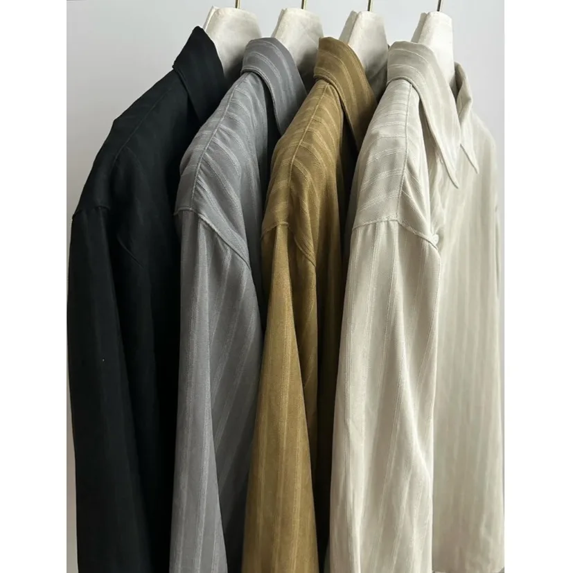 Women's Chic Vintage Casual Stripe irt Belted Waist Long Sve Tie Dye Autumn Versatile Top Comfortable Breathable Loose Fit