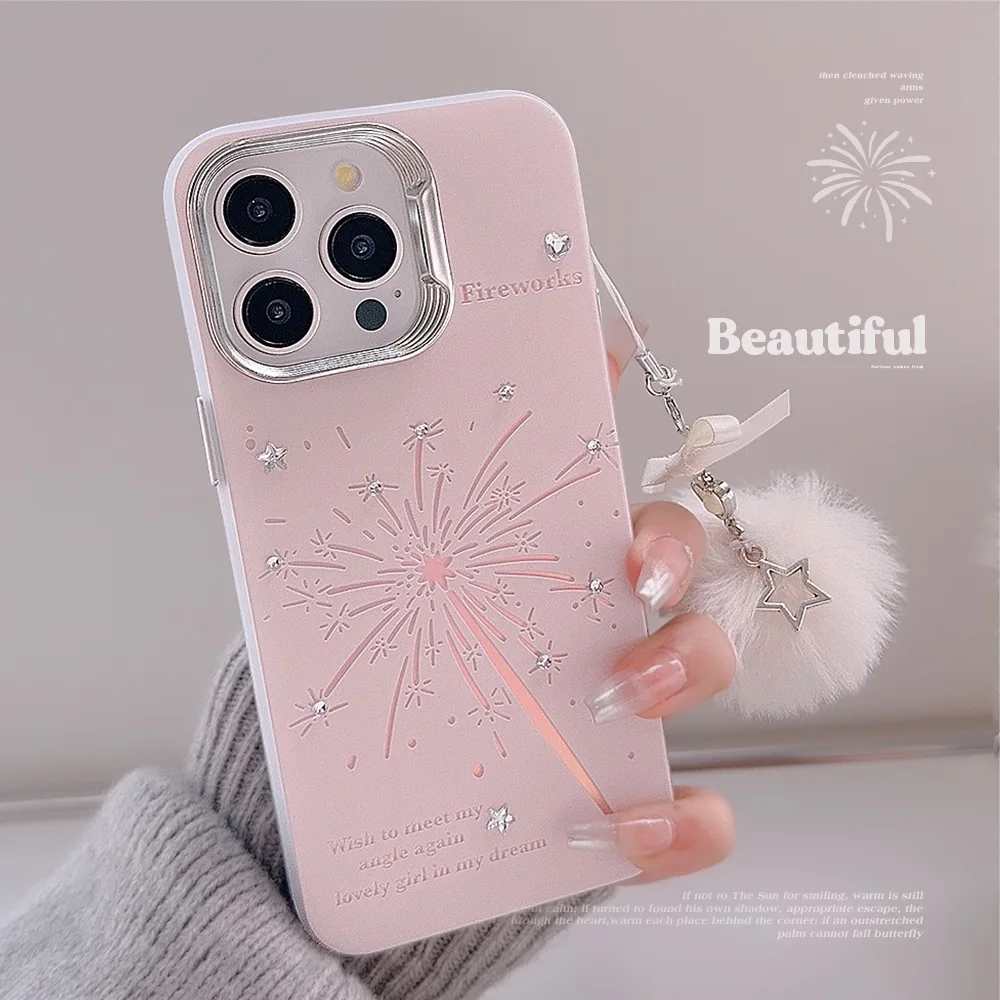 Fashion Fireworks Fairy Stick Phone Case For iPhone 15 14 13 12 11 Pro Max Moon Laser Electroplating shockproof Hard Cover