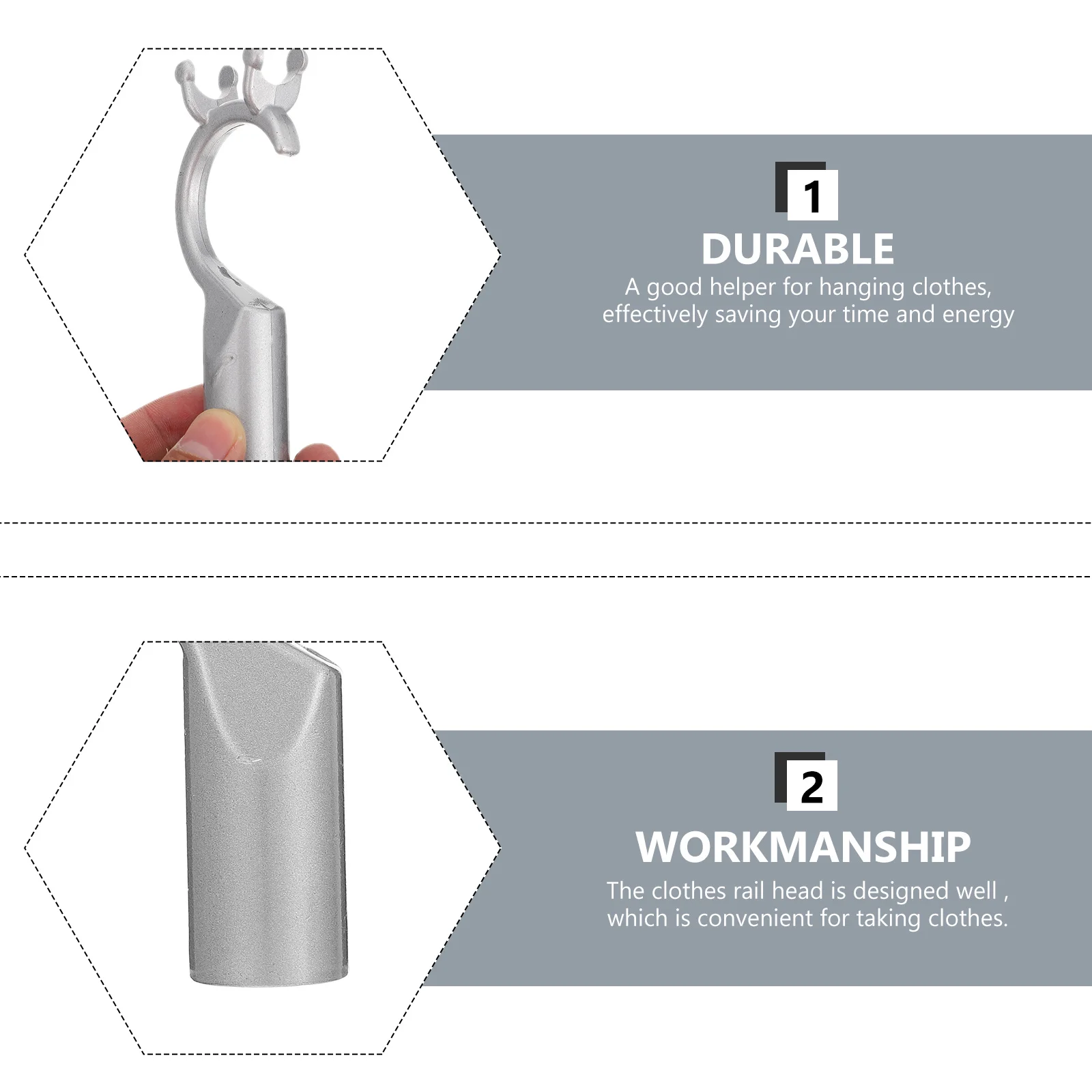 

4Pcs Clothes Fork Head Beautiful Exquisite Design Strong Bearing Capacity Clothes Rod Connector Home Supplies Household Supplies