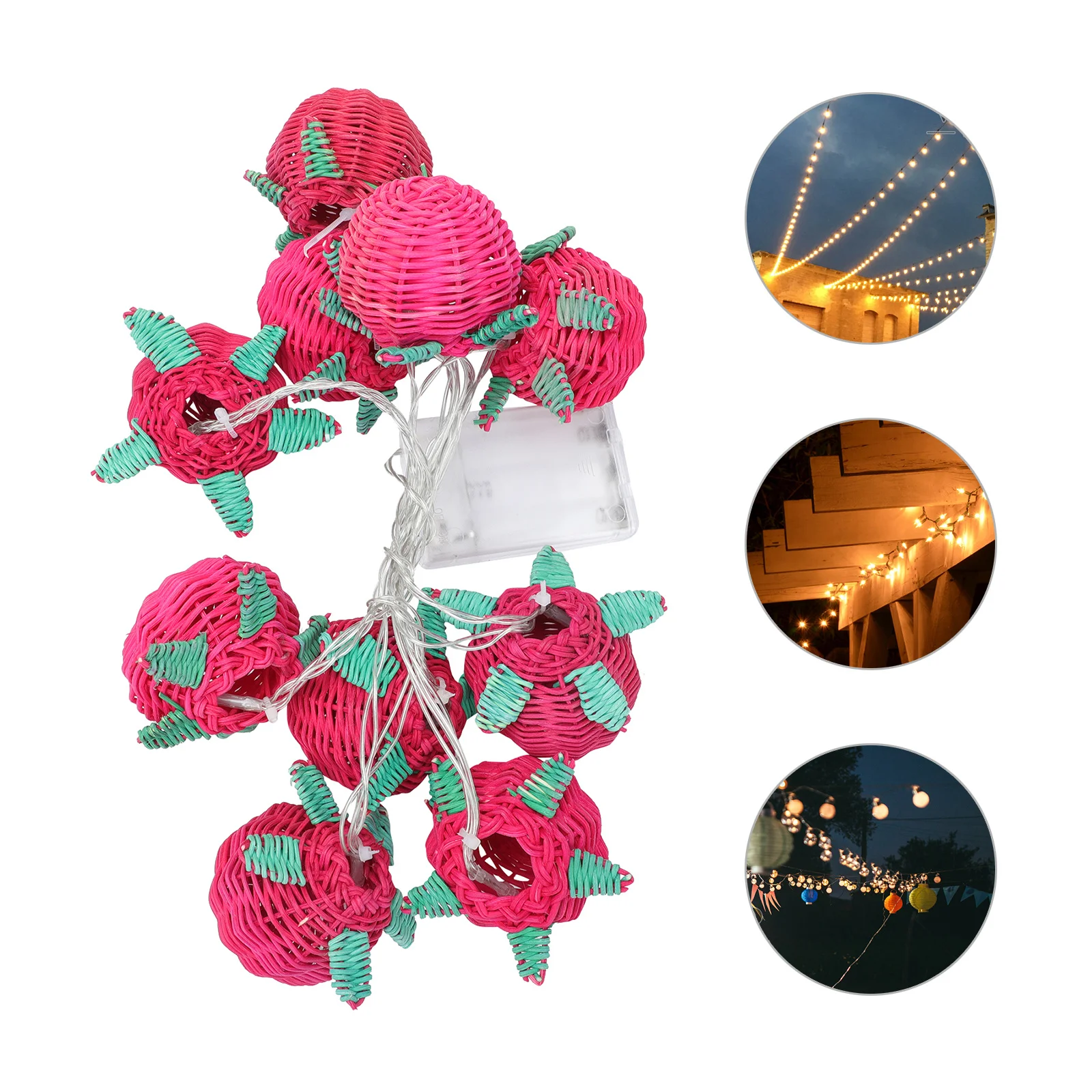 

1Pcs Rattan Woven LED Light String Tomato Decorative Lamp Handmade Craft for Home Party Holiday Bedroom Scene Layout