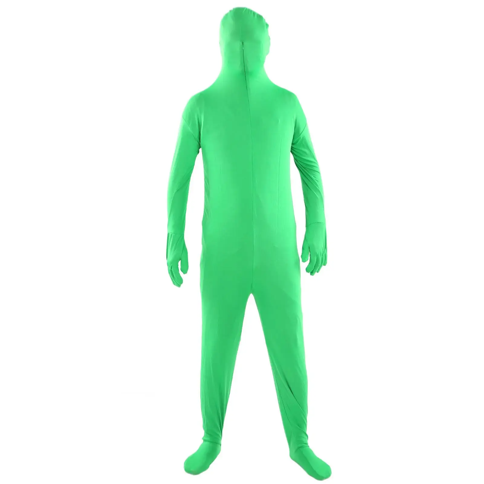 Green Chromakey Bodysuit - Stretchy, Breathable Uniform with Zipper for Easy Identification and Portability