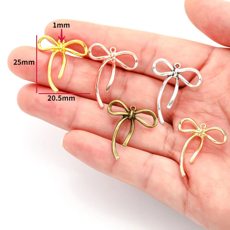 20 قطعة 5 ألوان صغيرة القوس عقدة سحر ل سوار قلادة قلادة صنع المجوهرات الحرف اليدوية diy لوازم 20*25 مللي متر N1177 #3