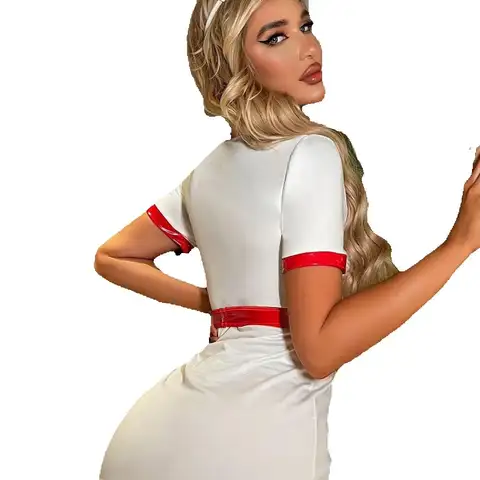 White Doctor Nurse Uniform Sexy Women Cosplay Lingerie Babydoll Sex Dress Underwear Costume Slim Outfit