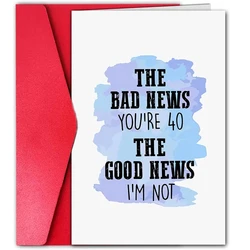 1 pc funny birthday card to celebrate your 40th birthday with a funny text. The perfect gift for family, friends and co-workers.