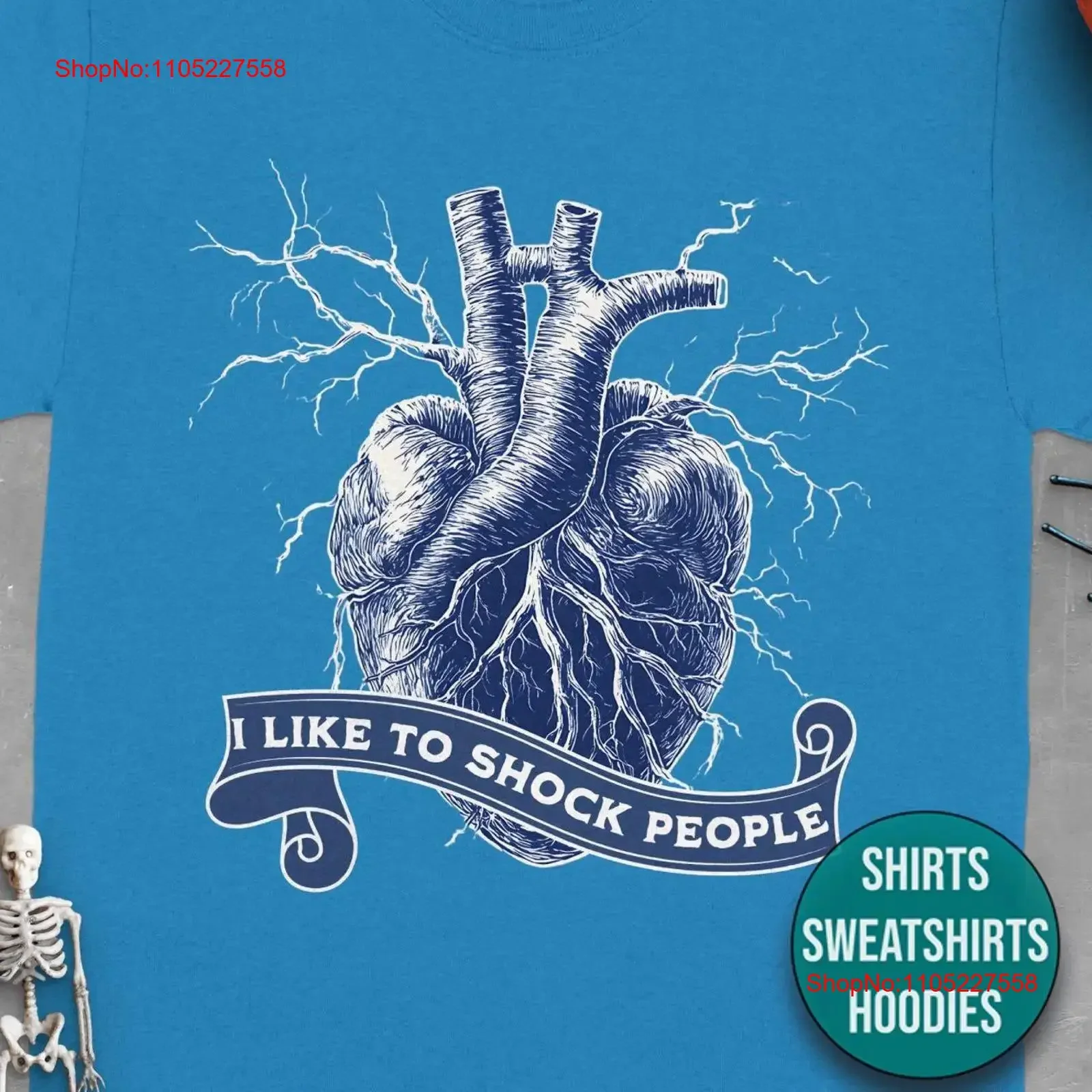 I Like to Shock People Halloween Cardiac Nurse Doctor T Shirt 2024 Funny Medical SweaT ER vintage Washed graphic Versatile
