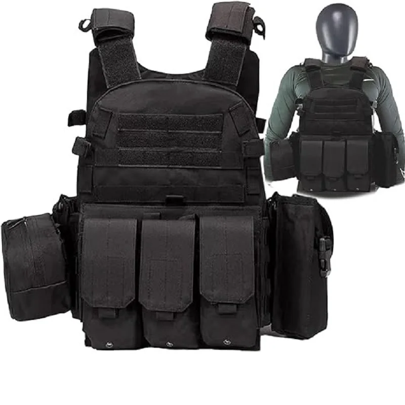 6094 Outdoor Tactical Vest CS Game Body Armor Hunting Nylon Pouch Molle Plate Carrier Airsoft Accessories Gear Combat Vest