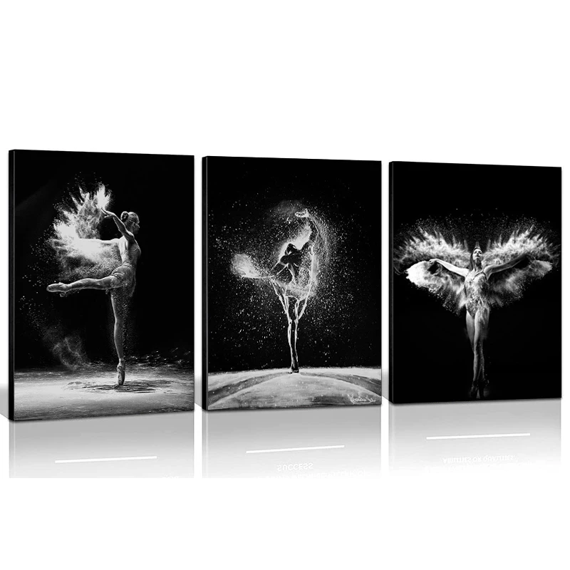 

Sand Dancing Girl Black and White Character Posters and Prints Modern Picture Wall Home Decor Dance Room Decorative Painting