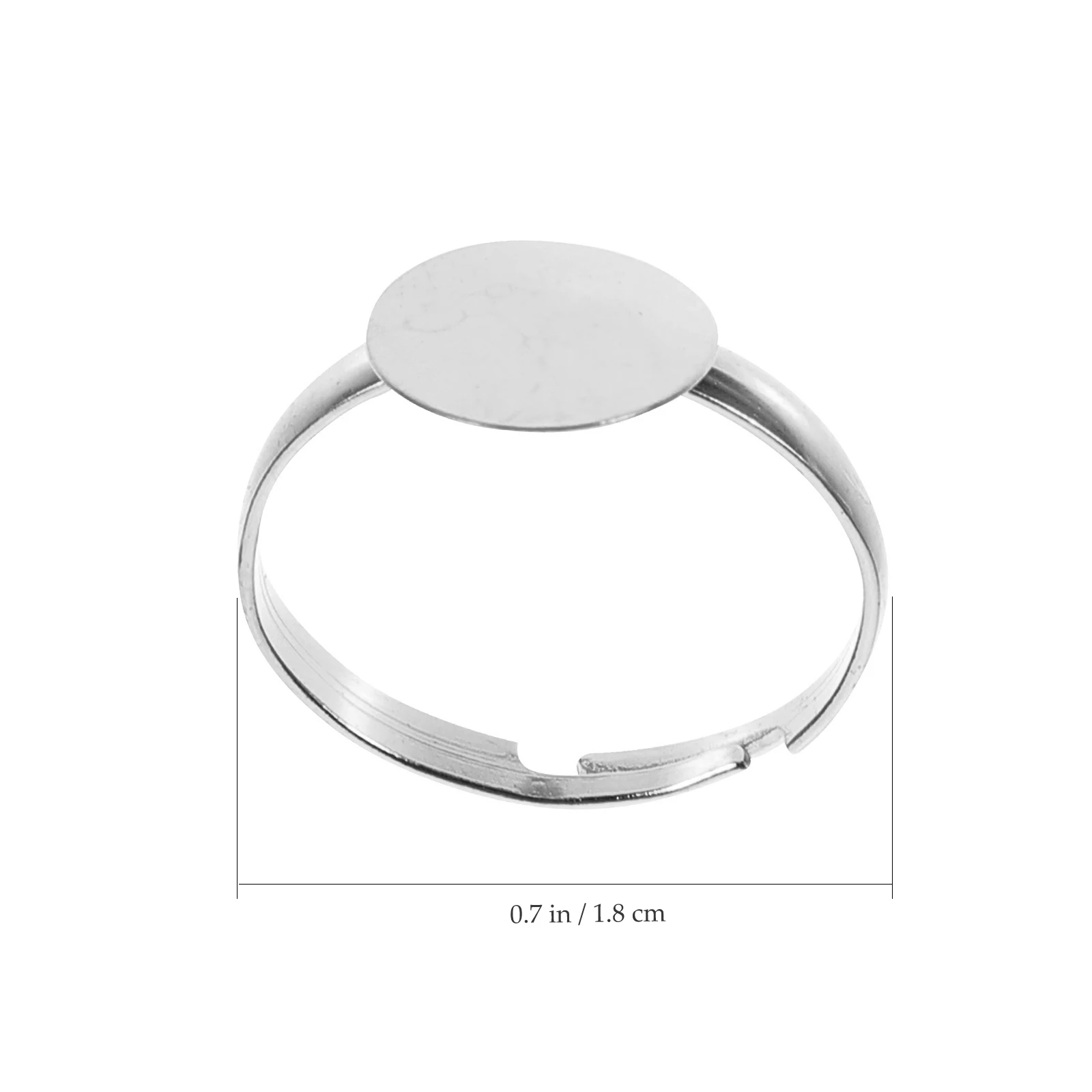 

100pcs Adjustable Blanks Bezel Trays Diy Crafts Alloy Ring Base Pads For Jewelry Making Durable Smooth Comfortable Touch