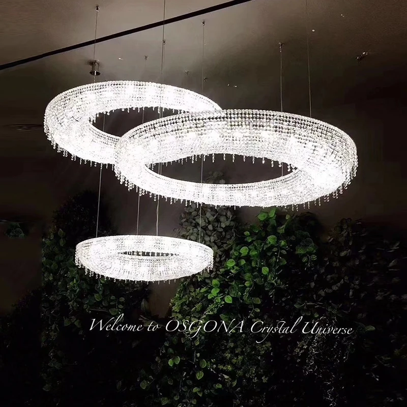 

Modern Creative Luxury Crystal Chandelier Nordic Designer Living Room Restaurant Chrome LED Chandelier Hotel Duplex Villa Light