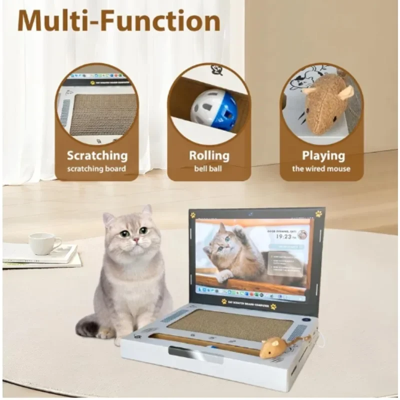 Notebook cat scratching board does not drop dandruff computer modeling creative pet cat toy supplies