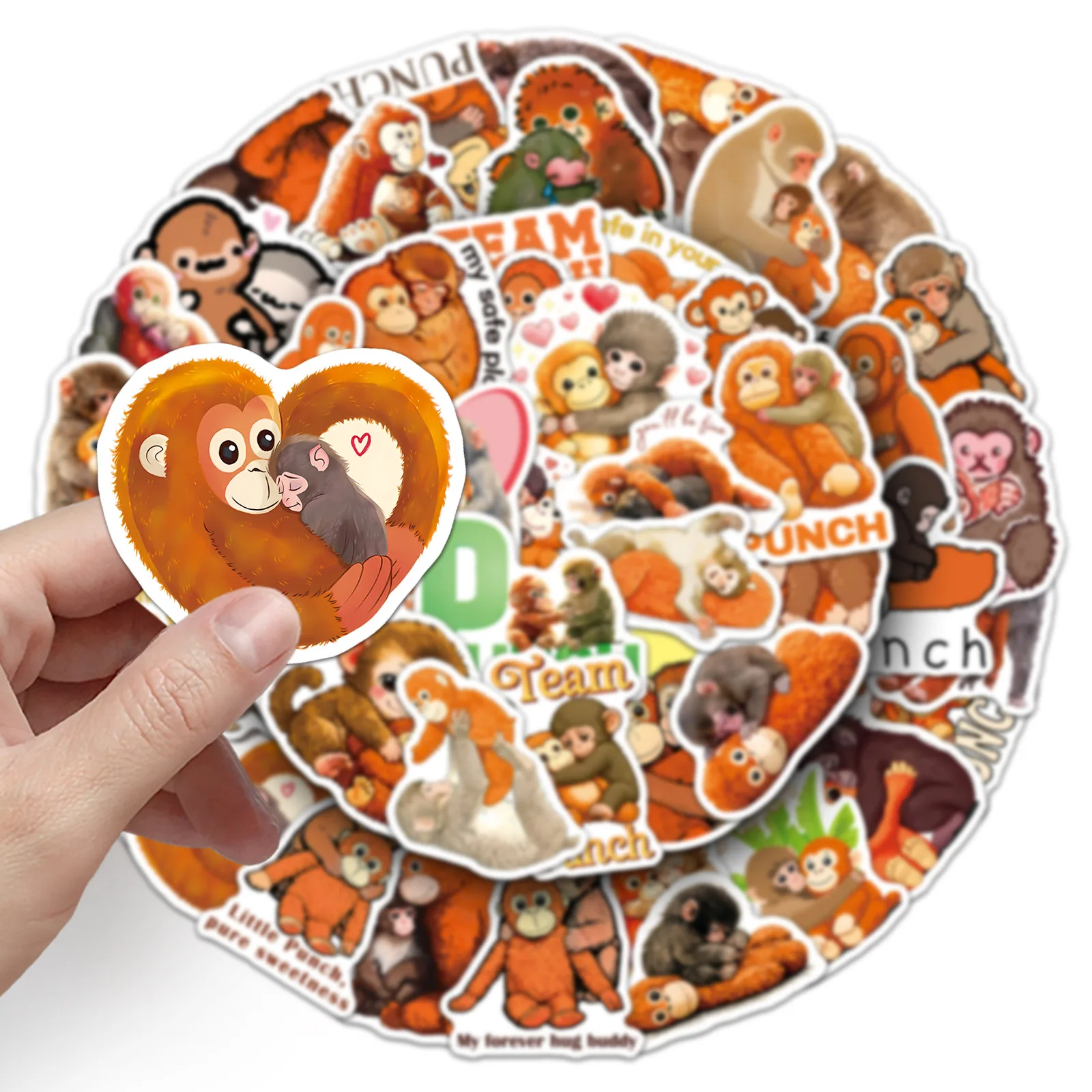 10/50PCS Lonely Monkey Punch Stickers Internet Celebrity Animal Sticker for Computer Notebook Stationery DIY Toys Secret