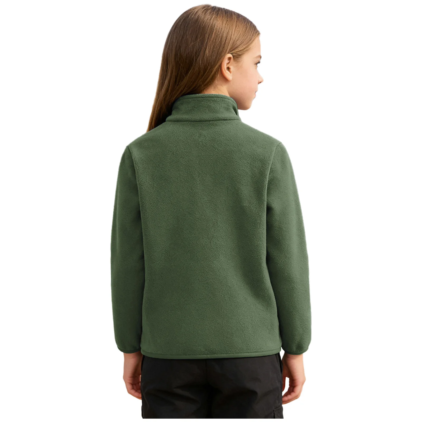 Unisex Children Warm Fleece Jacket Outerwear Girls Boys School Outdoor Activities Costumes Long Sleeve Zipper Coat Casual Tops