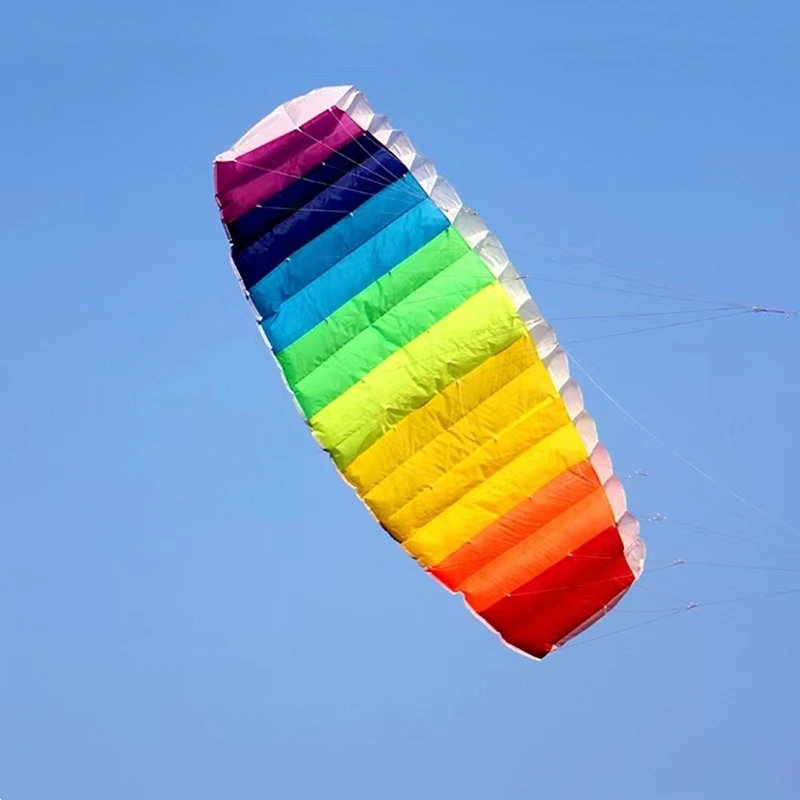 Kostenloser Versand Regenbogen Dual Line Stunt Power Kite Fallschirm große Parafoil Drachen für Erwachsene fliegen Kites urf neue Anfänger Fabrik