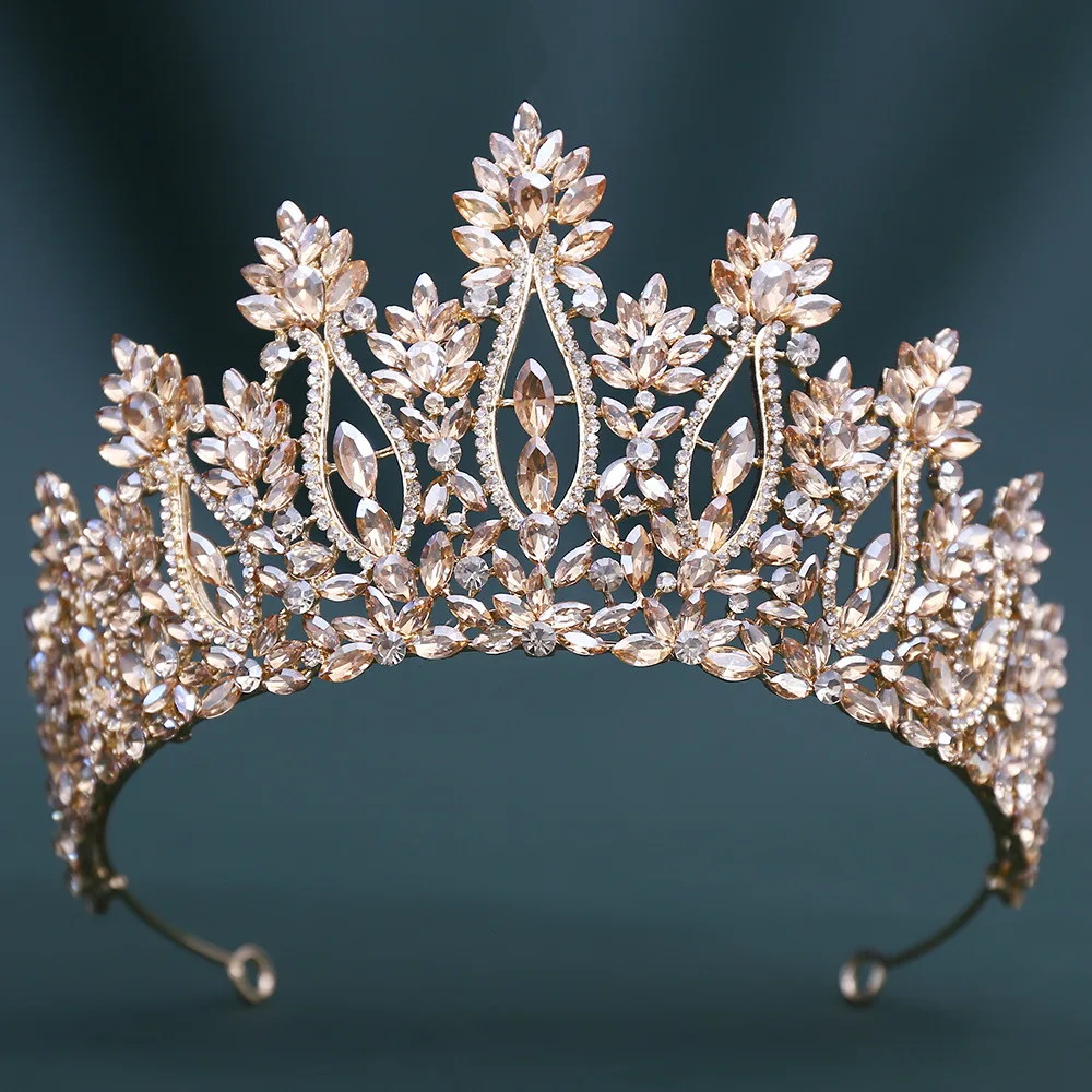 DIEZI  Hair Accessories New Baroque Fashion Crystal Tiara For Women Men Wedding Party Vintage Luxury Elegant Bridal Bride Crown
