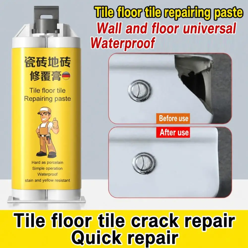 100ml Dual Tube Tile Repair Paste High Gloss Stain Thermal Resistant Porcelain Crack Chip Filler Repair Kit With Tools