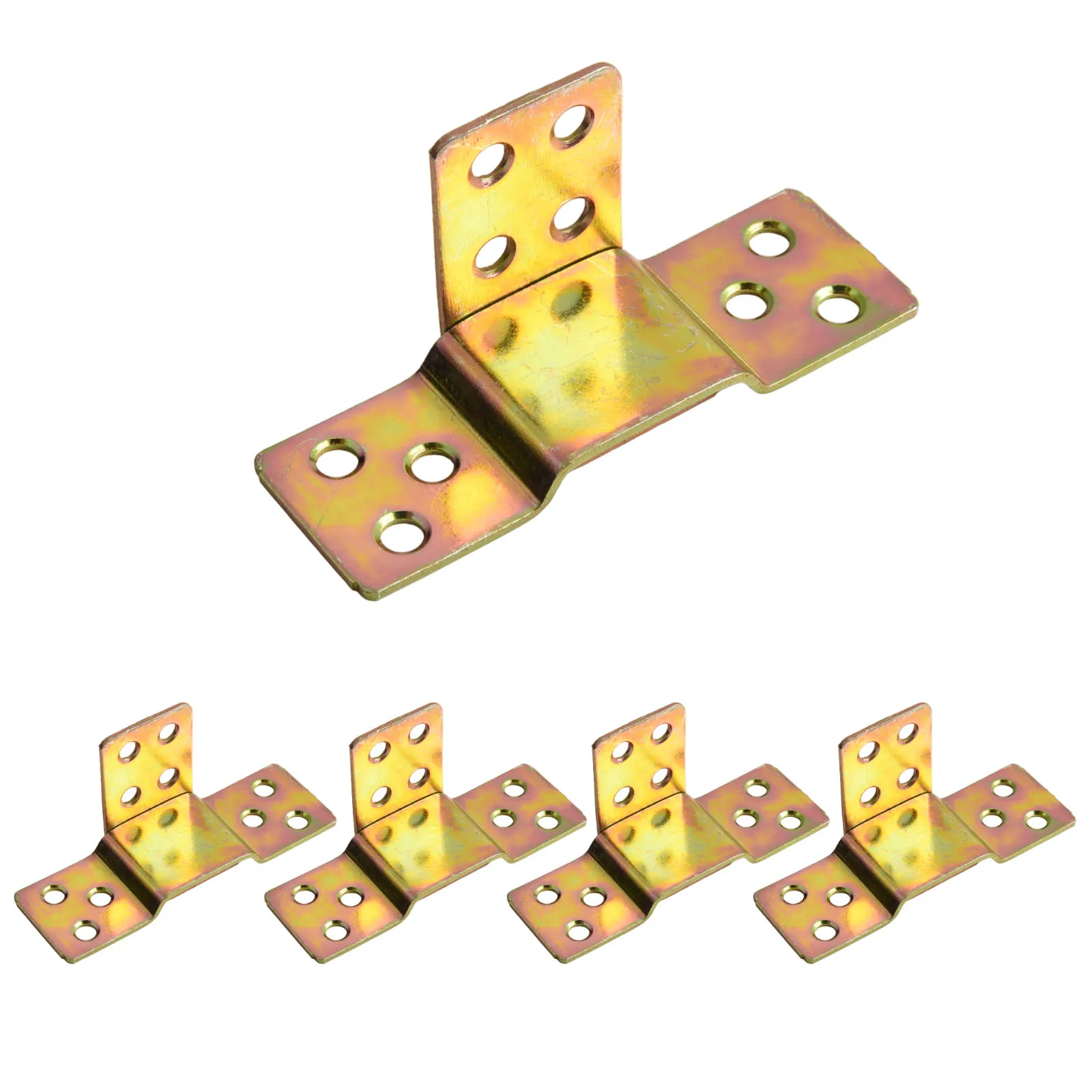 5Pcs Metal Bed Rail Bracket Wood Bed L Shape & Flat Plate Fastener Fitting Replacement Furniture Connector Hardware Fittings