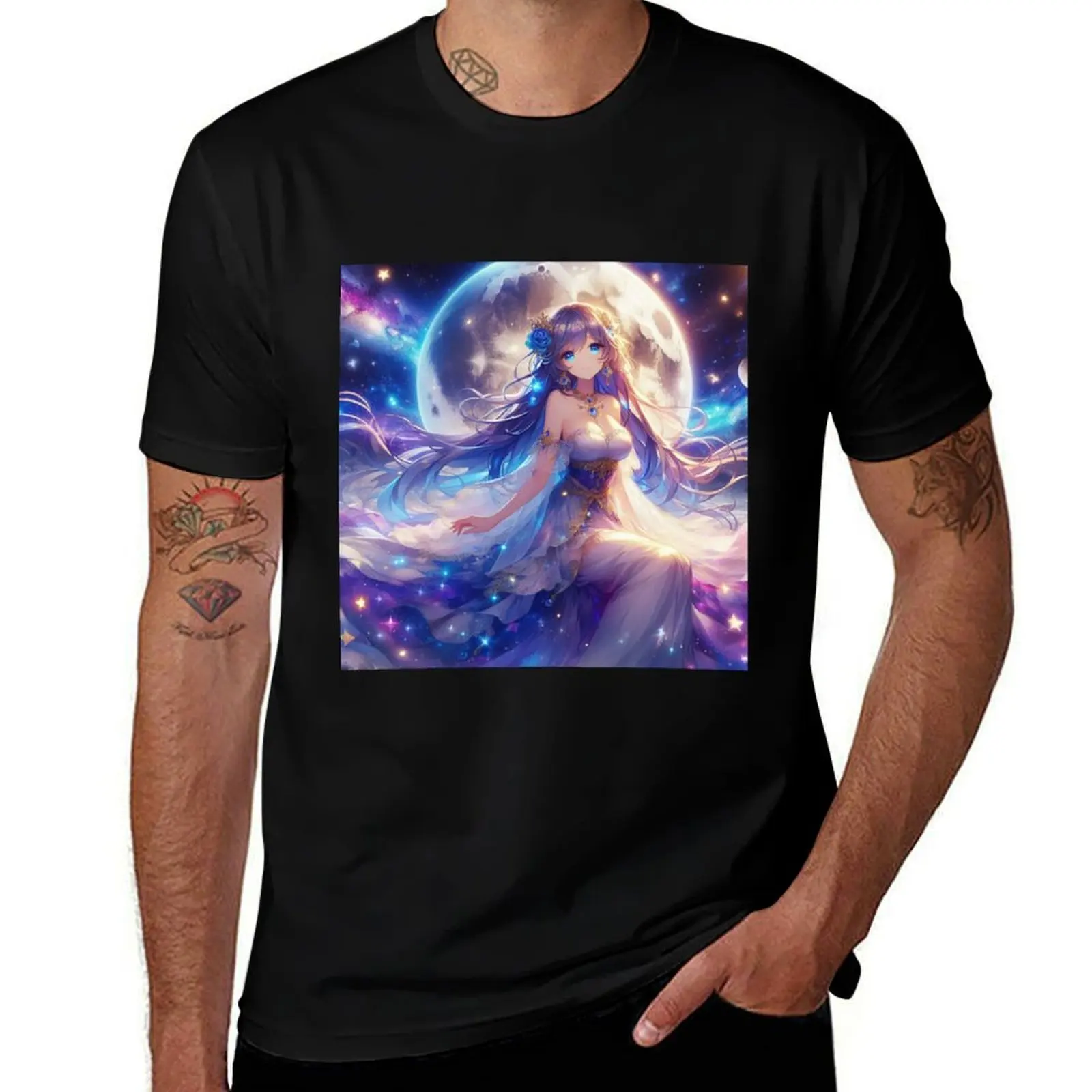 Moon Goddess T-Shirt Holiday Lightweight T-Shirt