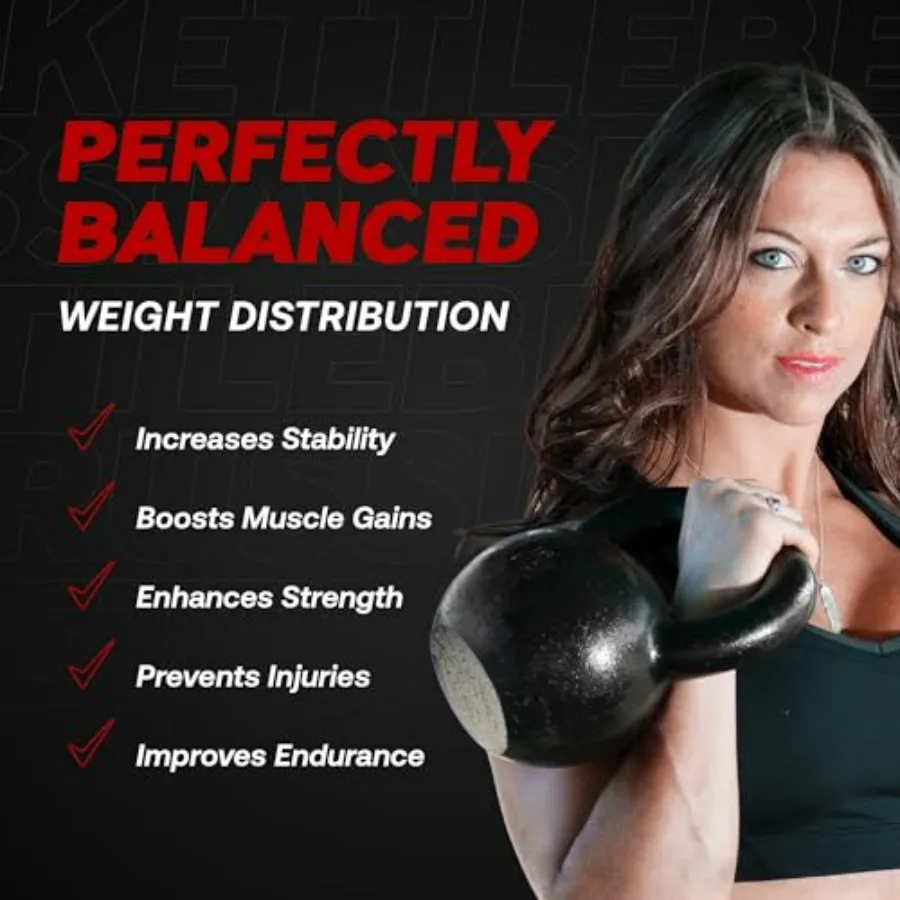 مجموعات Kettlebell الروسية بمقبض مريح لتدريب القوة الفعالة وتدريبات القلب الآمنة في المنزل مثالية للعضلات