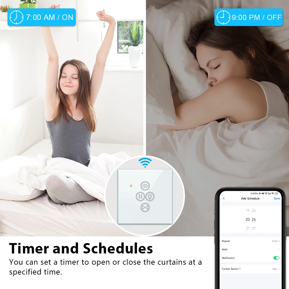 LoraTap Tuya Smart Life WLAN-Rollo-Lichtschalter für Elektrische Motorisierte Jalousien Kompatibel mit Alexa Google Home Sprachsteuerung – Detail 5