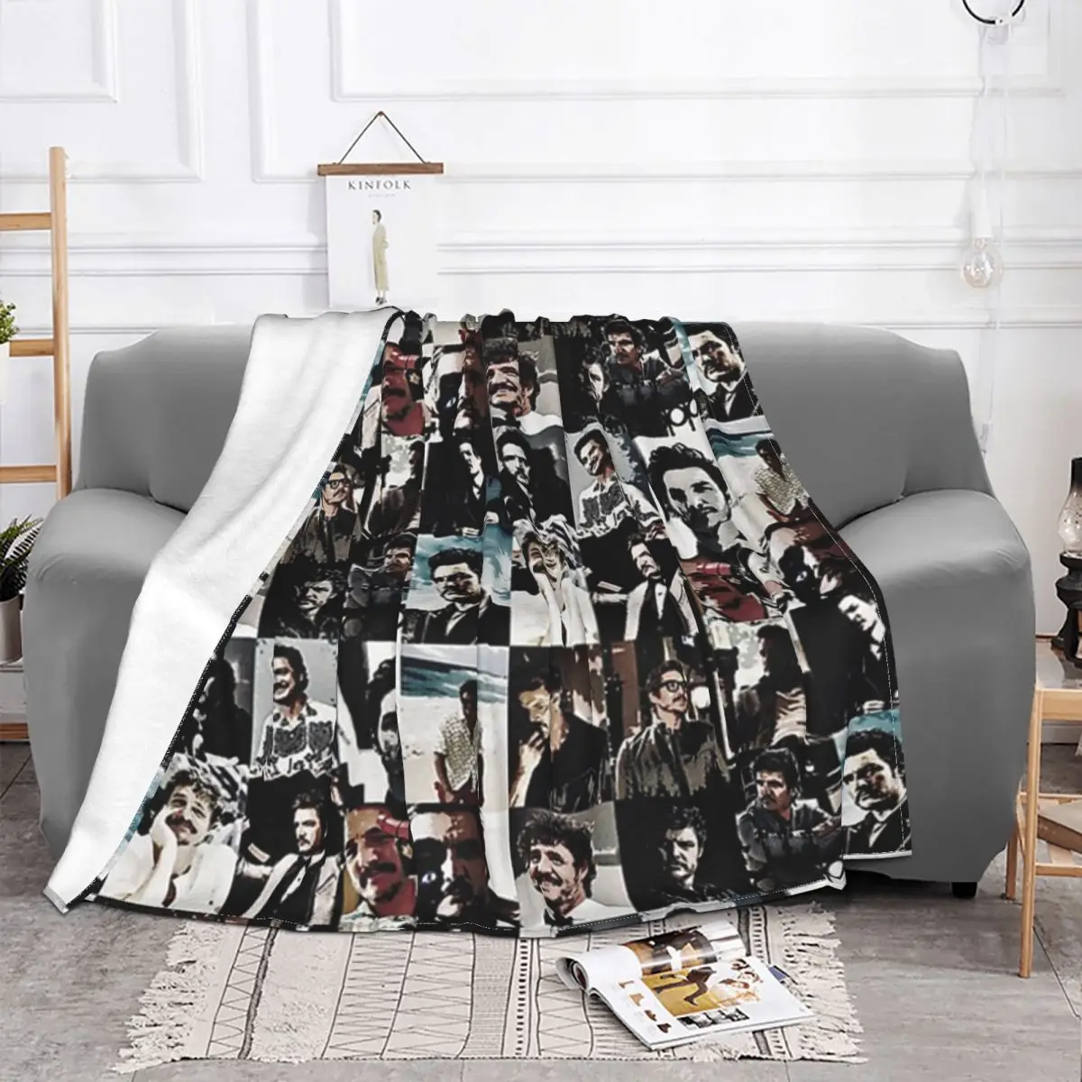 Meilleur Acteur De Groupe Blanket Fleece Velvet All Season Plaid Comic Pedro Pascal Collage Throw Blankets For Sofa Plush Thin