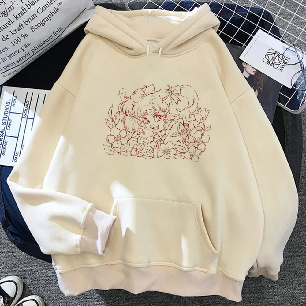 Sudaderas con capucha de Anime para mujer, sudaderas con capucha de caramelo, estampado Kawaii, harajuku, tiradores estéticos