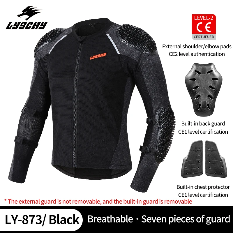 

LYSCHY LY-873 Armor Clothing CE2 Motocross Riding Coat Breathable Quick Drying Anti-Fall Motorcycle Mesh Protective Suit