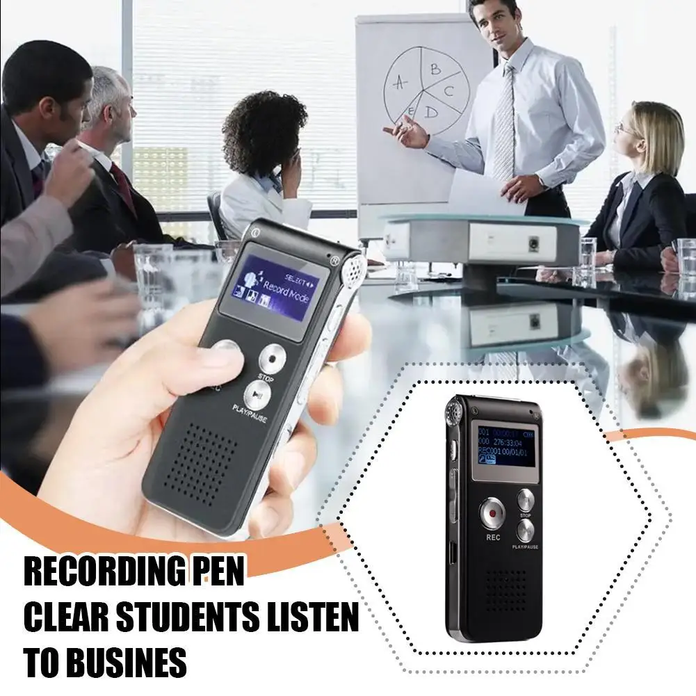 Portable 3-10m Voice Recorder Voice Activated Recording Device Digital Tape Recorders For Lectures Interviews Audio Dictaphone