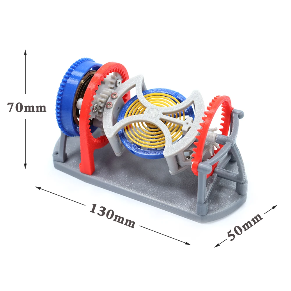 Tourbillon gear drive model 3D printed Clockwork Principles of mechanical structure DIY science and education assembly STEM toy